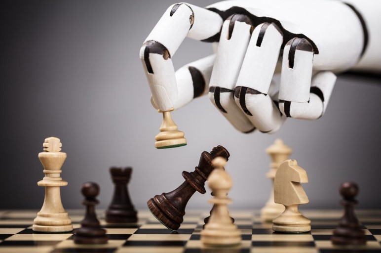 Robot playing chess showcasing the potential of AI in strategic gameplay | Credit: chess.com