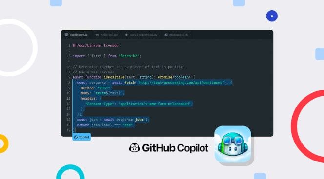 An image showing how GitHub Copilot can be used to complete code.