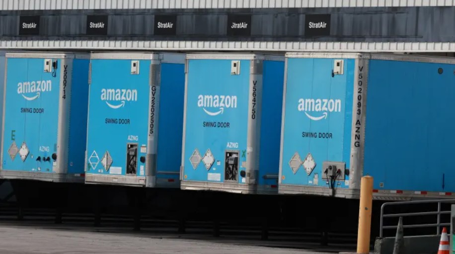 Amazon trailers are parked at an Amazon Air gateway at Miami International Airport in Miami, Florida, on Sept. 26, 2023.
Joe Raedle | Getty Images