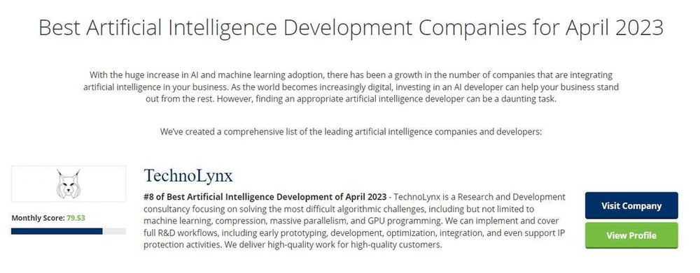 Top 10 Artificial Intelligence Development Companies