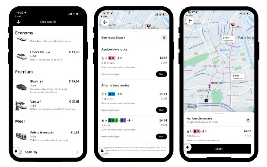 The Uber app interface. | Source: Uber Blog